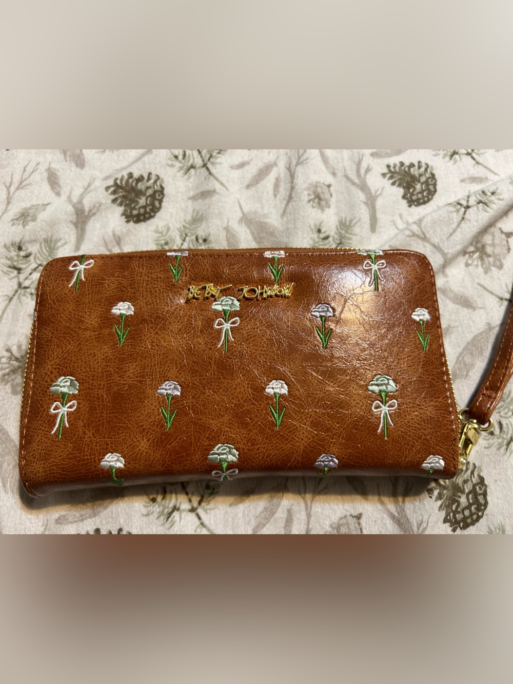 Betsey Johnson Ziparound wallet with wristlet strap
